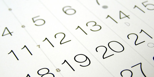 Zahlen aus einem Kalender im Detail